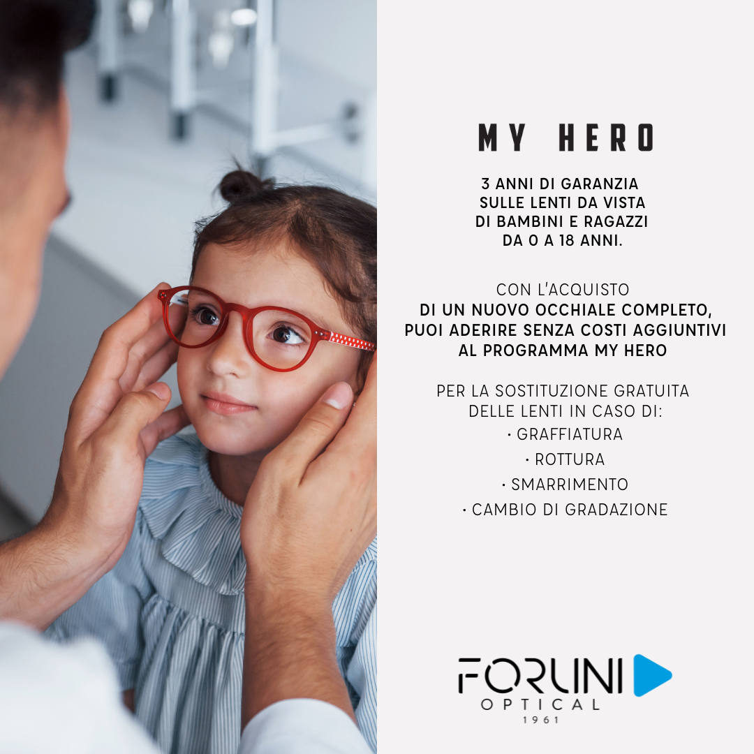 Garanzie occhiali bambini My Hero Forlini Optical