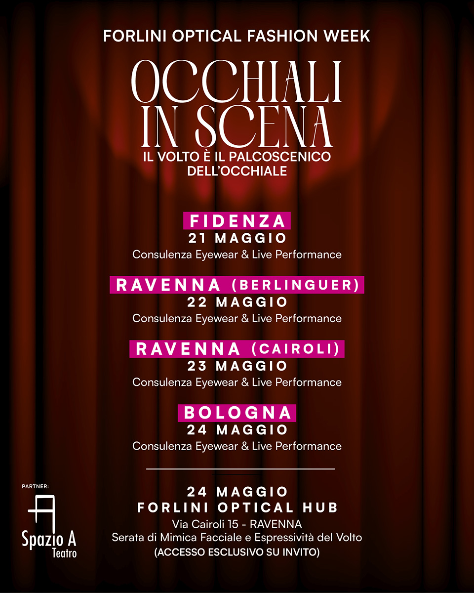 occhiali in scena calendario fashion week ss 2025 forlini optical
